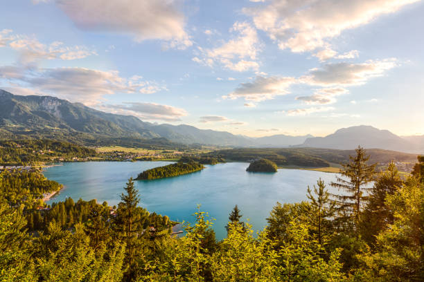 Lake Faaker See in Carinthia, Austria