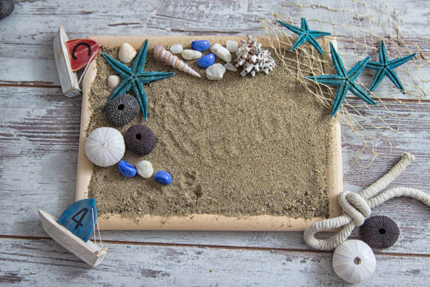 istock Seashells and starfish over white. Vacation concept . 821177108