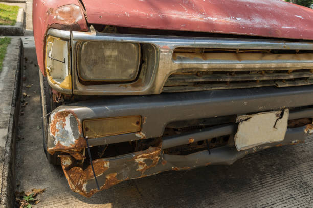 istock The rusted ruins of an old automobile left to rust. 821179930