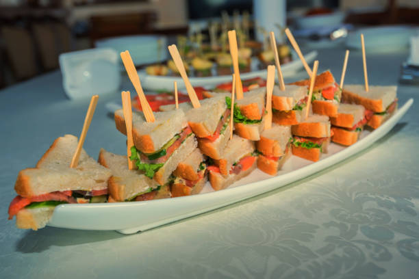 istock Smoked salmon canape on plate 821180480