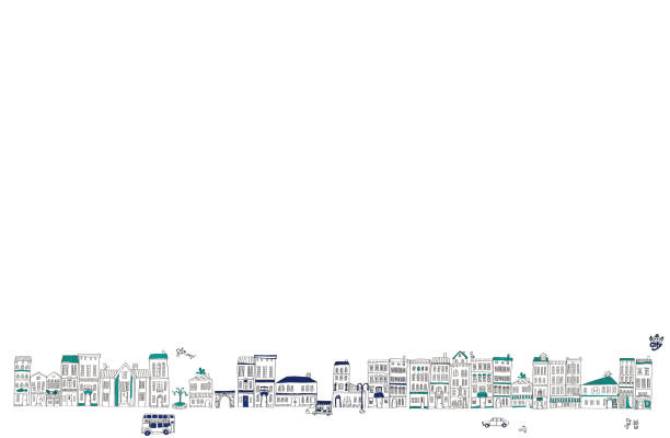 Illustration of a landscape of the city. vector art illustration