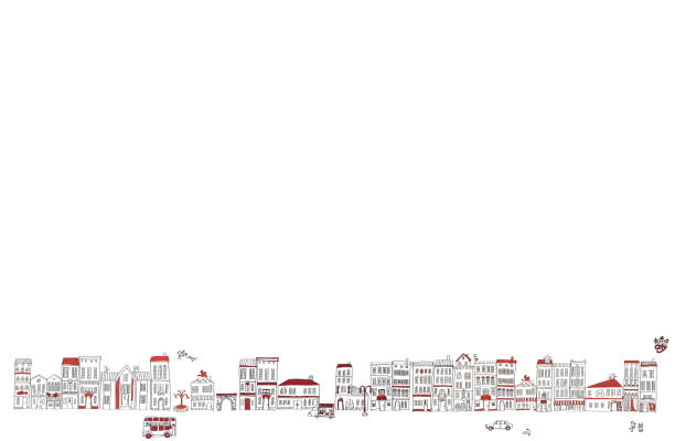 Illustration of a landscape of the city. vector art illustration