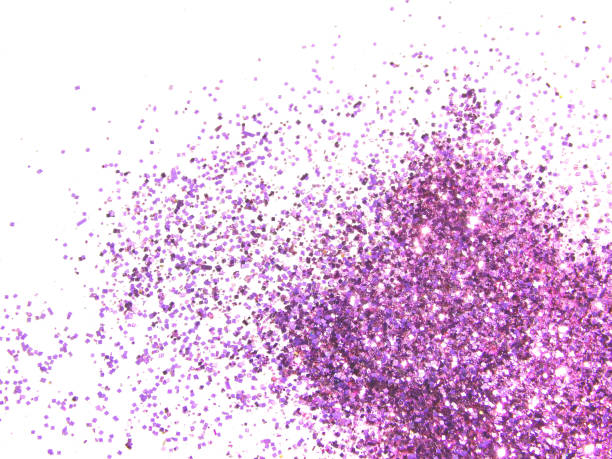 istock Purple glitter sparkles on white background 821190290