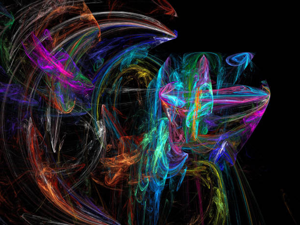 istock image of one Digital Fractal on Black Color 821190914
