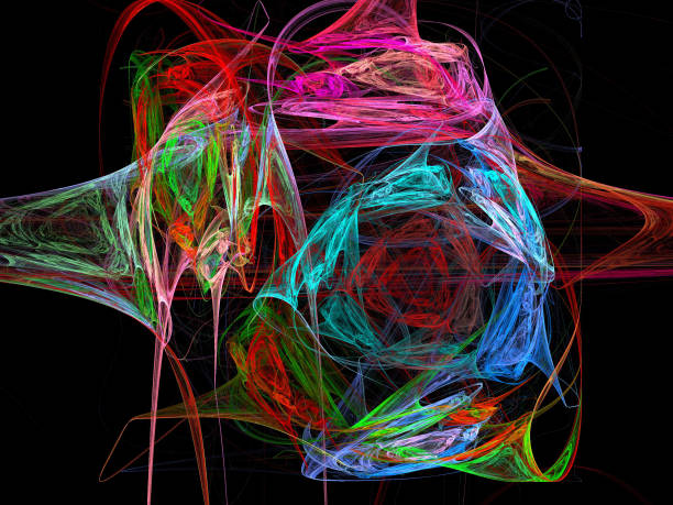 istock image of one Digital Fractal on Black Color 821193476