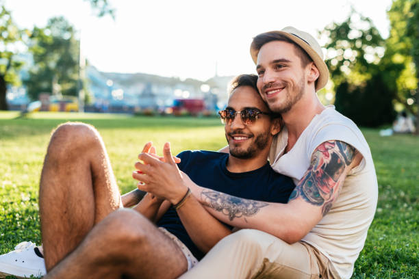 istock Multi ethnic gay couple 821198682
