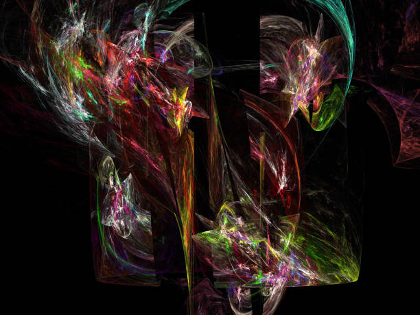 istock image of one Digital Fractal on Black Color 821202090