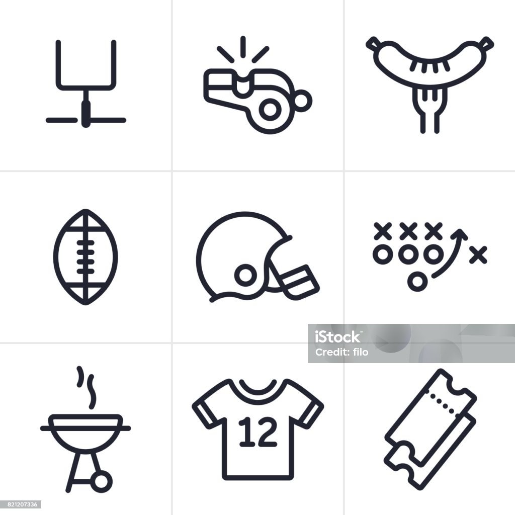 Football Line Icons American football line icons. American Football - Sport stock vector