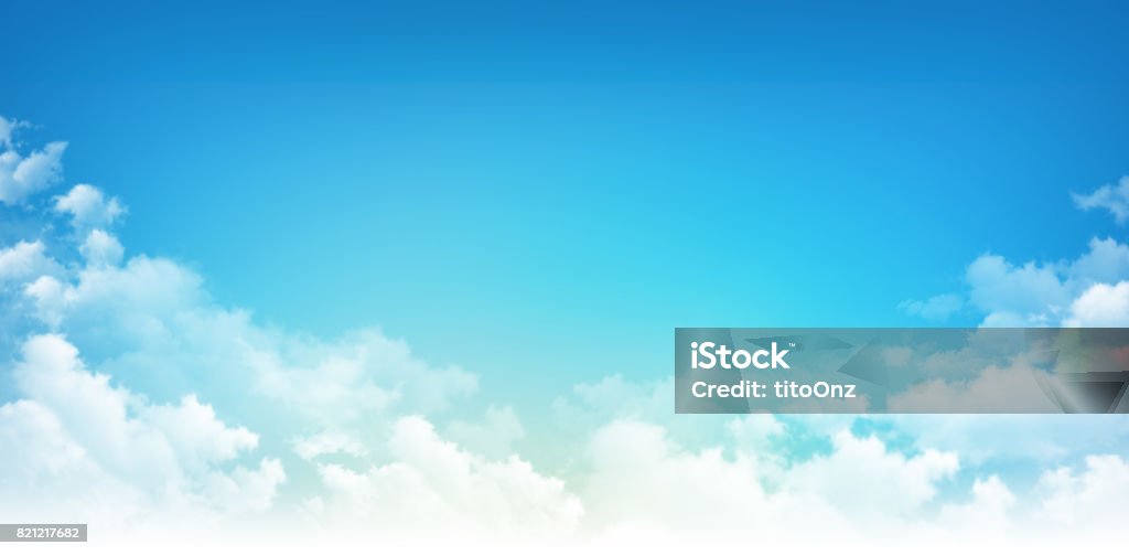 Blue sky white clouds Early blue sky background, sunny light through white clouds Cloud - Sky Stock Photo