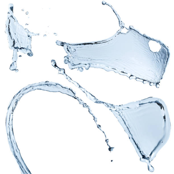 istock Set of water splashes abstract form isolated on a white background. 821225052