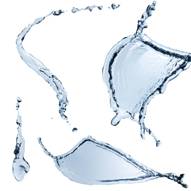 istock Set of water splashes abstract form isolated on a white background. 821225202