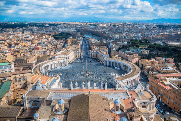 istock St. Peter square in Vatican City from roof top 821228060