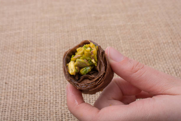 Nut stuffed dessert of mini size cuisine