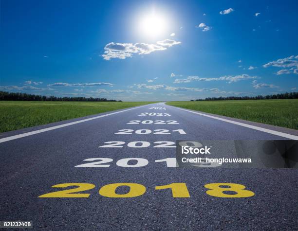 New Year Of 2018 Stock Photo - Download Image Now - The Way Forward, 2018, Futuristic