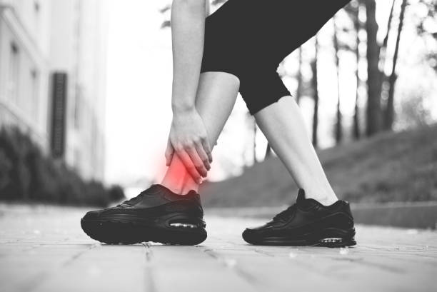 istock Ankle sprain in a woman 821234790