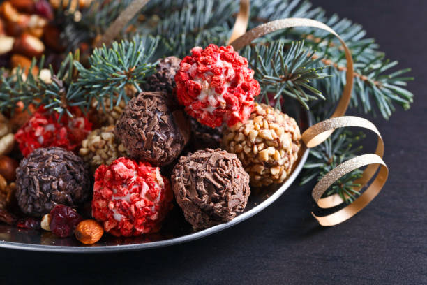istock Homemade candy with chocolate , nuts and dried strawberry 821235086