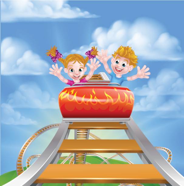 漫画テーマパーク ジェット コースター - rollercoaster carnival amusement park ride screaming点のイラスト素材／クリップアート素材／マンガ素材／アイコン素材