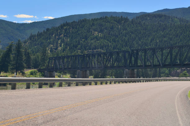 istock Rialroad Bridge Over Rural Montana Highway 821239052