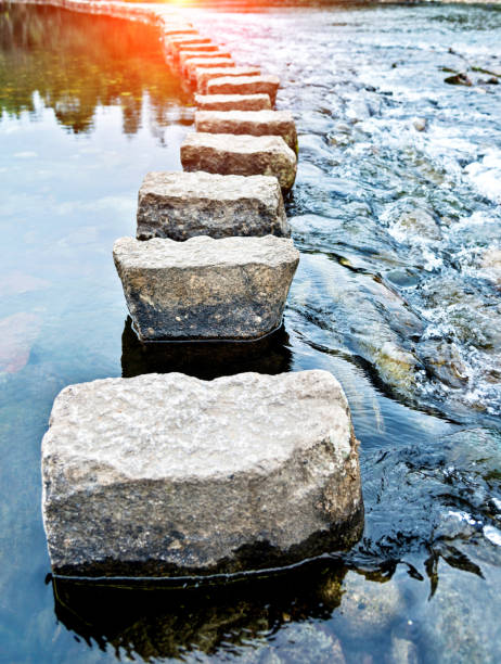 Stepping stones on the water