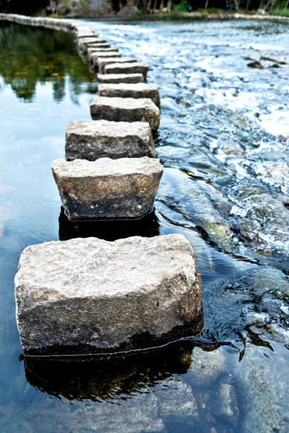 istock Stepping stones on the water 821251308