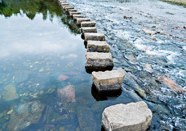 istock Stepping stones on the water 821251360