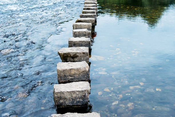 istock Stepping stones on the water 821251460