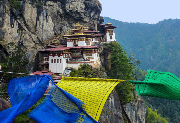 istock Paro Taktsang with prayer flags - Bhutan 821251594