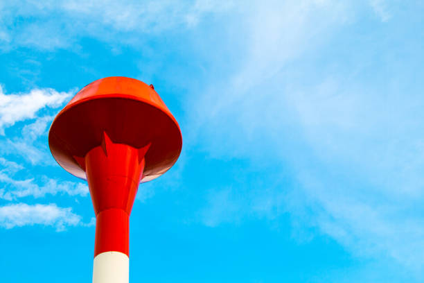 Water tank tower with blue sky background