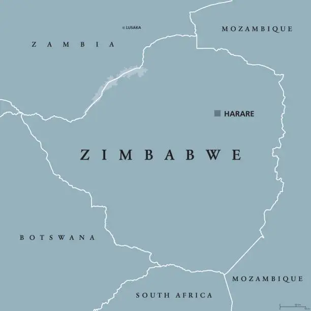 Vector illustration of Zimbabwe political map