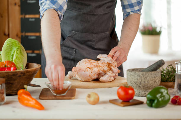 istock male preparing chicken for cooking 821264682