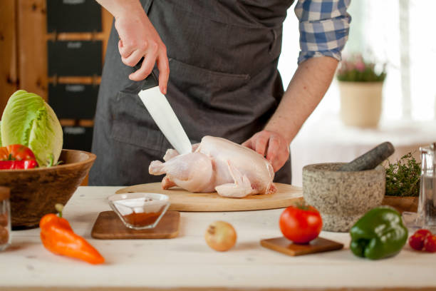 istock male preparing chicken for cooking 821264786