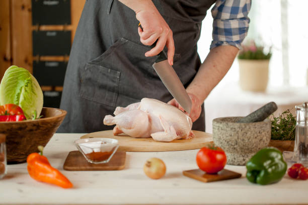 istock male preparing chicken for cooking 821267666