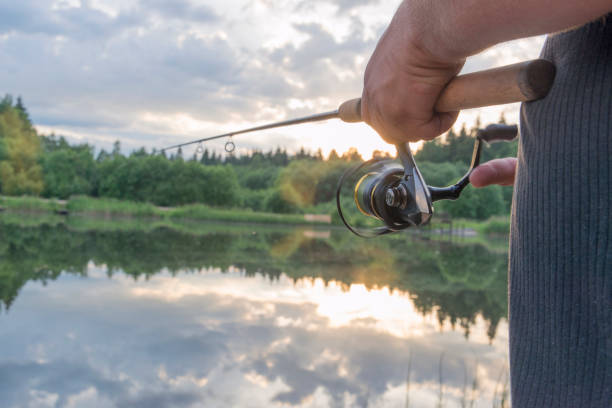 istock The turning fishing-rod coil. 821267698