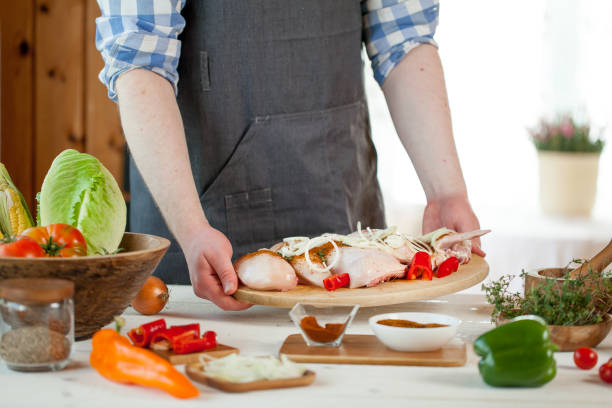 istock male preparing chicken for cooking 821268912