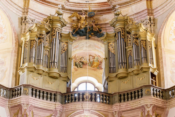 istock Interior monastery in Krtiny, Czech Republic. Virgin Mary, Baroque monument. Architecture, Jan Santini Aichel 821275954