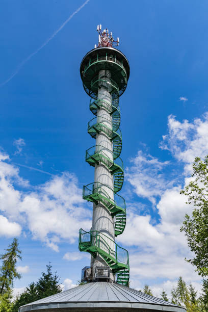 istock Lokout tower with a spiral staircase 821279038