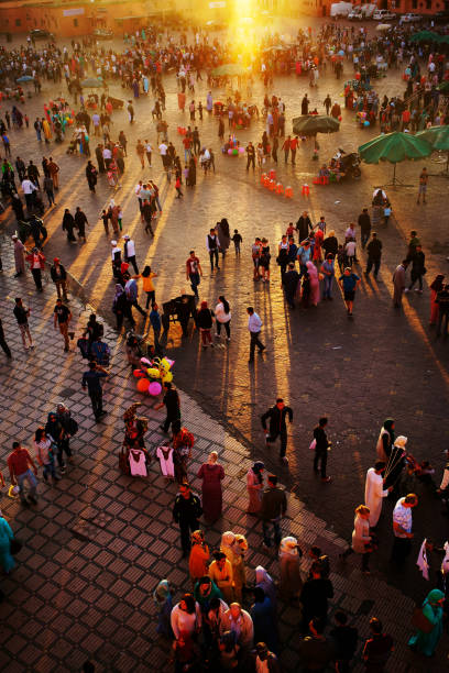 istock Evening Djemaa El Fna Square with Koutoubia Mosque, Marrakech, Morocco 821281476
