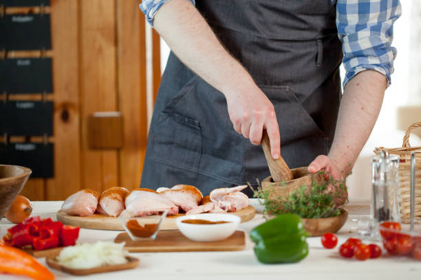 istock male preparing chicken for cooking 821281870