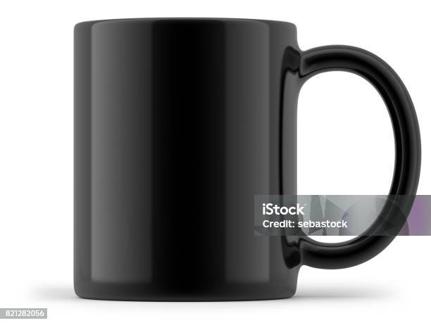 Black Mug Isolated Stock Photo - Download Image Now - Black Color, Mug, Cup