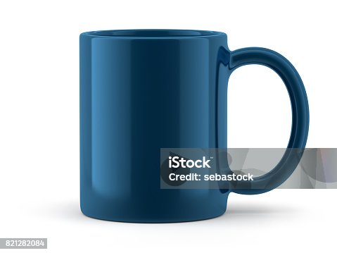 istock Blue Mug Isolated 821282084