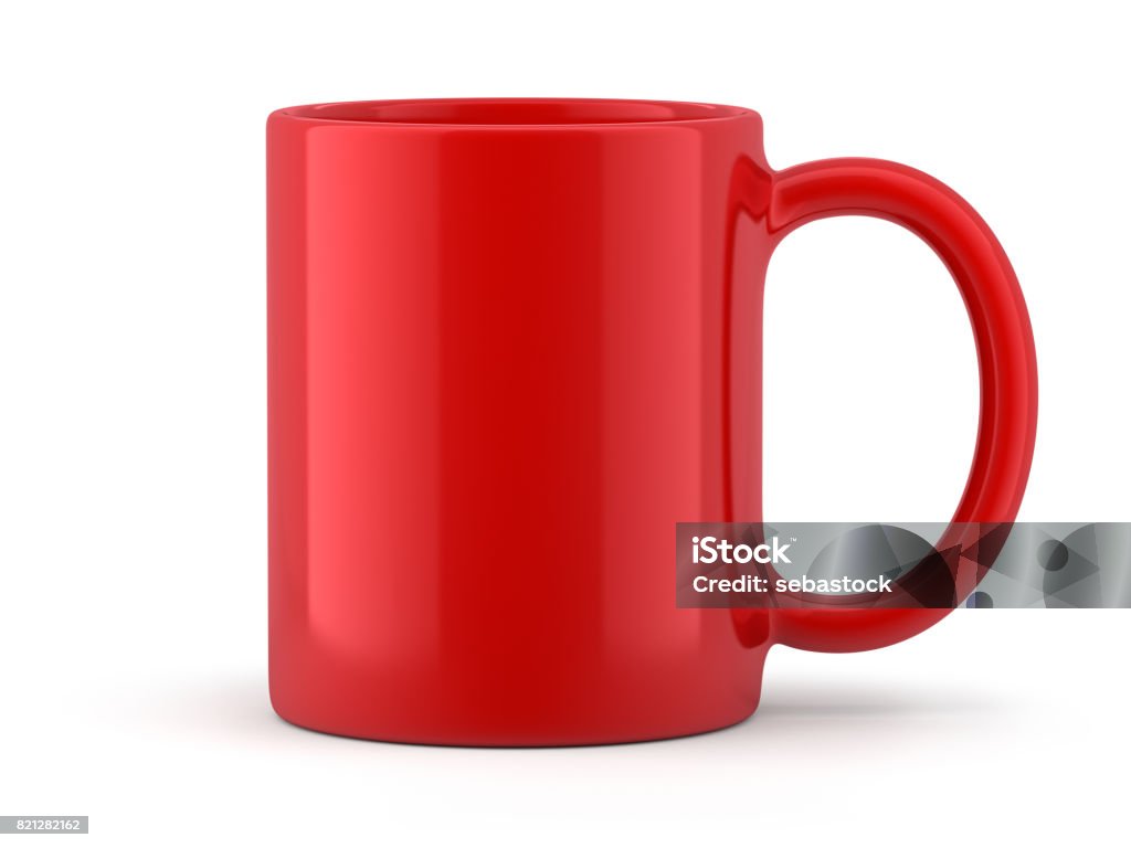 Red Mug Isolated Red Mug Isolated on White Background Red Stock Photo