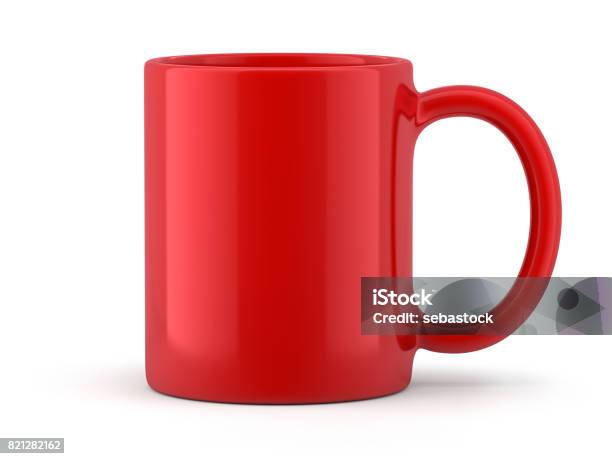 Red Mug Isolated Stock Photo - Download Image Now - Red, Mug, Coffee Cup