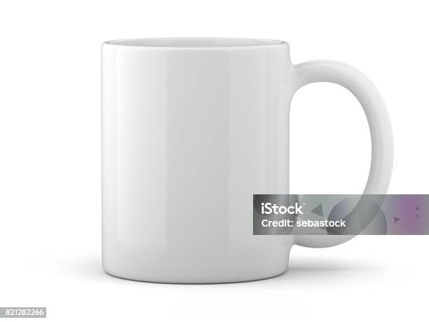 White Mug Isolated Stock Photo - Download Image Now - Mug, White Color, Coffee Cup