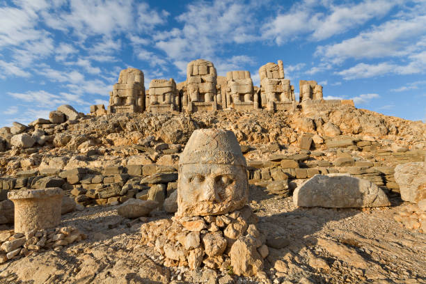 Nemrut Mountain, Adiyaman, Turkey. View over the Nemrut Dagh early in the morning. nemrut dagi stock pictures, royalty-free photos & images