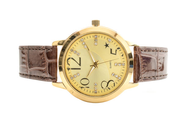 istock wristwatch with gold edges 821290860