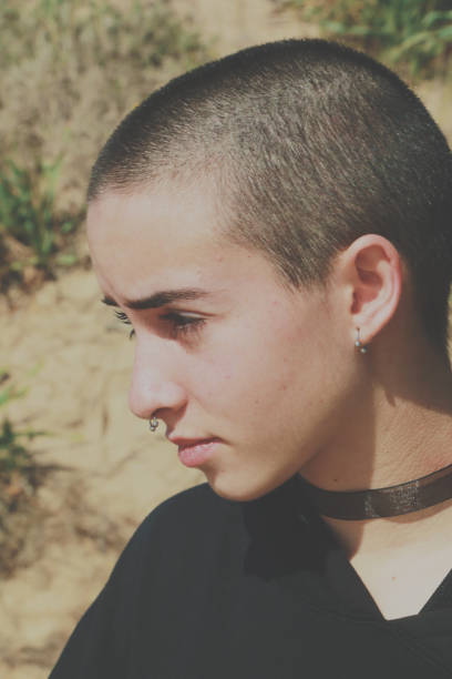 istock Girl with very short hair 821295926