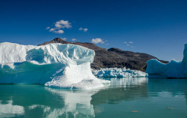 istock Small icebergs and reflections near the coast 821296406