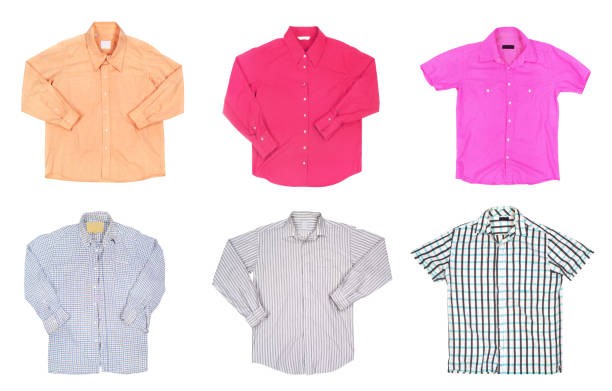 istock Set of shirts isolated on a white background 821309050