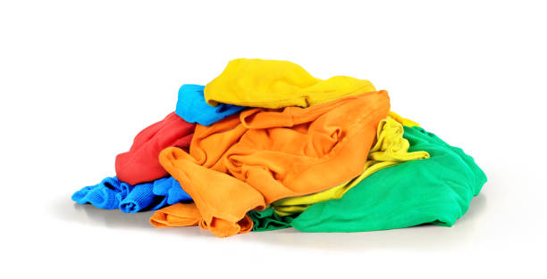 istock Pile of clothes isolated on white background 821309086