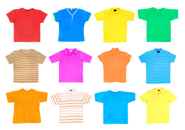 istock Set of t-shirts isolated on a white background 821309136